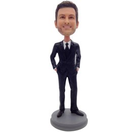 Groomsmen In Power Suit and Tie Bobblehead