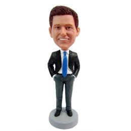 custom groomsmen bobblehead in suit from your photos