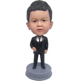 Kid In Suit and Vest Groomsmen BobbleHead