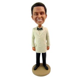 Custom made Groomsman bobblehead in suit